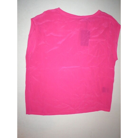 NWT LAMB New Punk Pink Short Sleeve Silk Top Blouse XS Womens Designer Bright - Picture 2 of 7